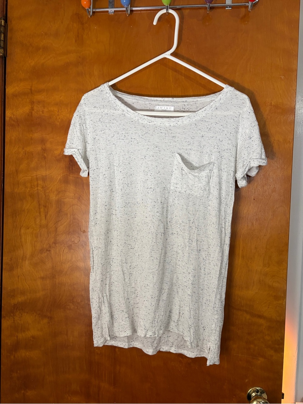 Awake Lightweight Speckled Cream Short Sleeve Tee